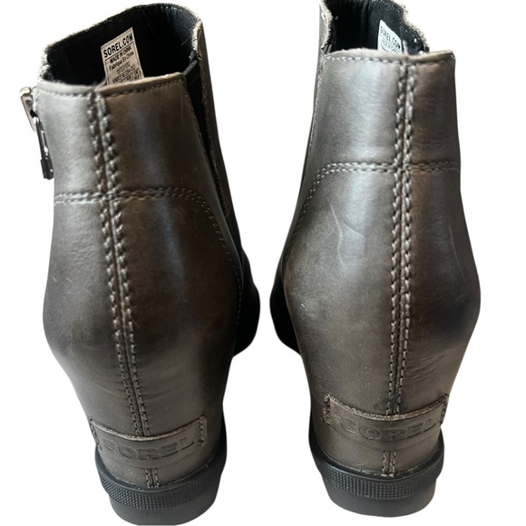 Sorel Gray Joan Of Artic II Wedge Ankle Boots EUC 8.5 - Picture 3 of 11